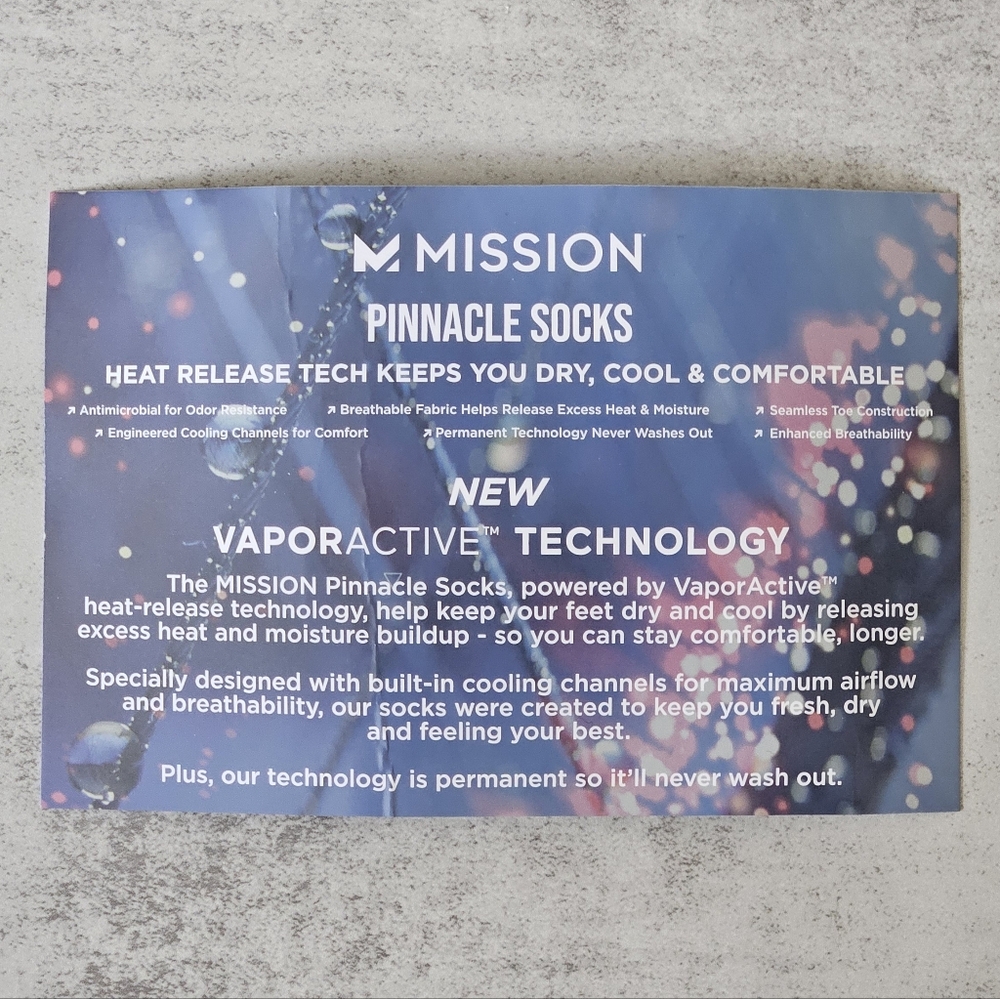 [NWT] Mission Dry and Cool Pinnacle No Show Socks - Picture 10 of 12